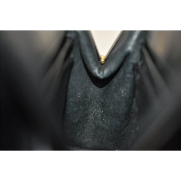 Gucci black leather top handle Kelly bag with blue lapis - Picture 9 of 16